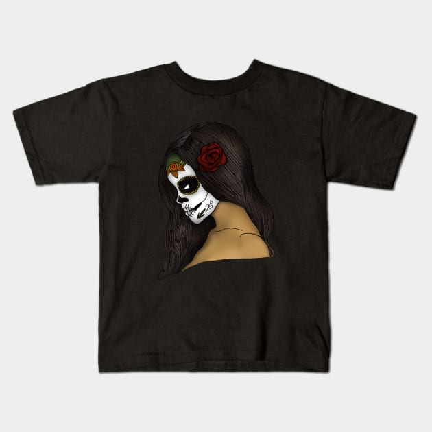 The Day Of The Dead Girl Kids T-Shirt by adamzworld